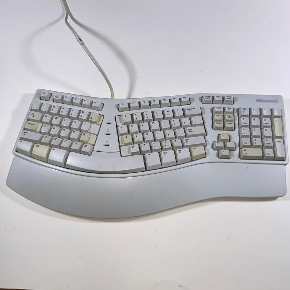 Microsoft Natural‎ Keyboard Elite KU-0045 Ergonomic Split Wired USB Grey Vintage